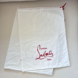 Christian Louboutin White Dust Bags with Red Logo